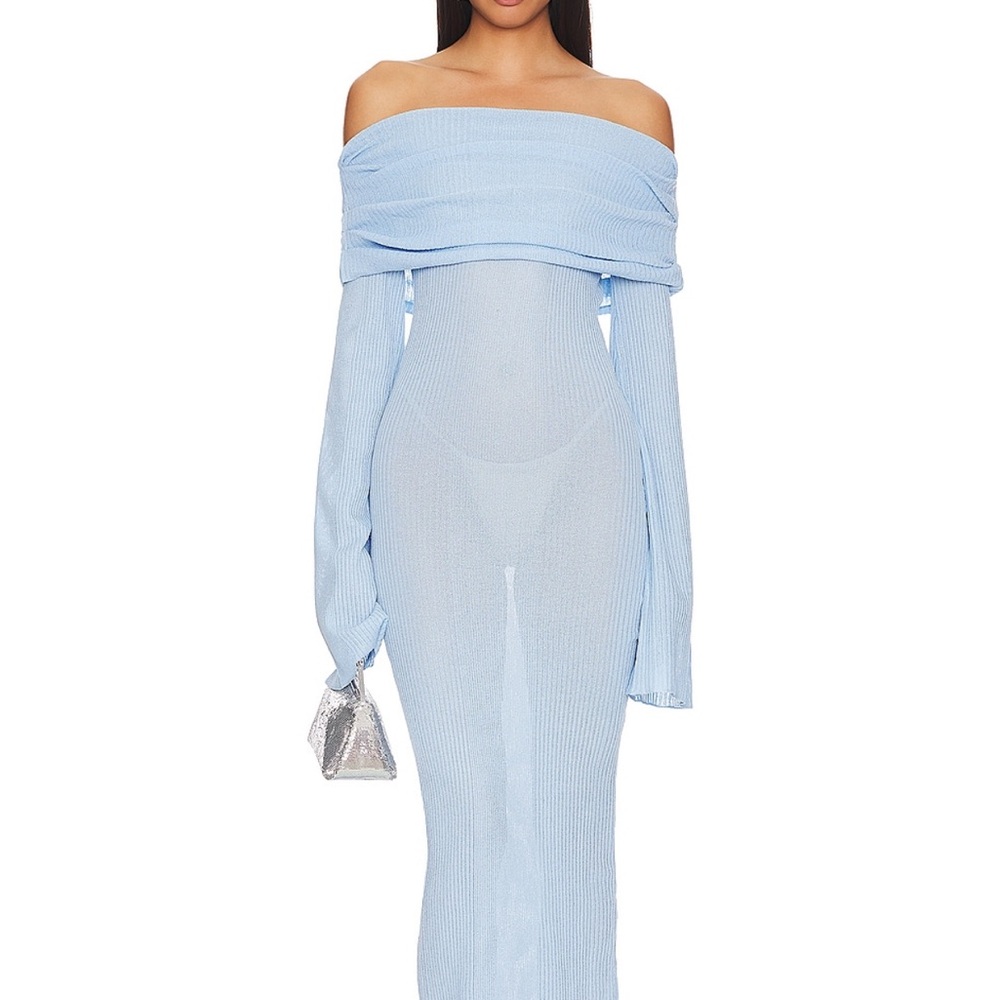 SER.O.YA Light Blue Off-Shoulder Dress